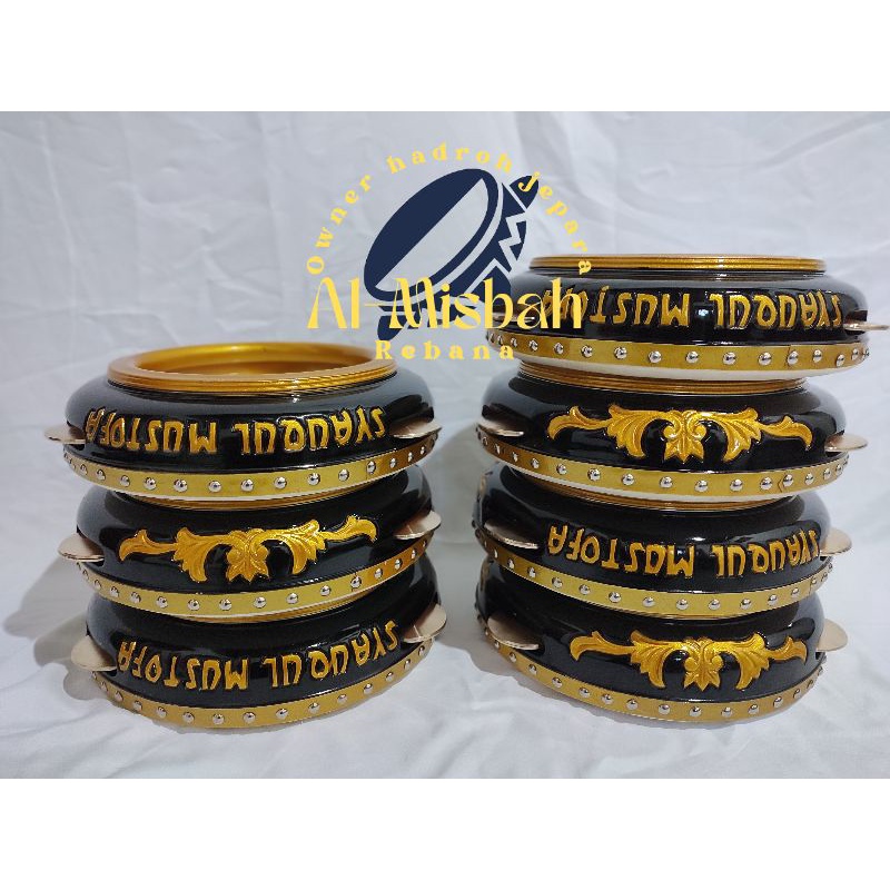 REBANA GENJRING HADROH MOTIF UKIR KAYU MAHONI NANGKA BERKUALITAS TERMURAH ASLI JEPARA