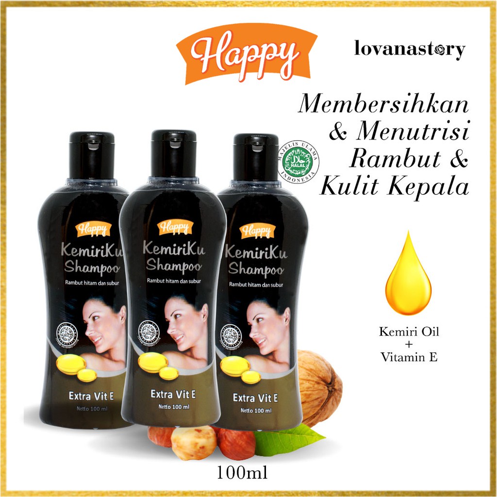 [ READY STOCK ] Happy Shampoo Kemiri / happy kemiriku shampoo 100ml happy shampoo kemiriku happy kem