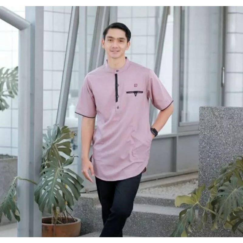 BAJU KOKO KURTA SAGHARA - KURTA DEWASA LENGAN PENDEK - MATERIAL TOYOBO - SIZE M L XL XXL