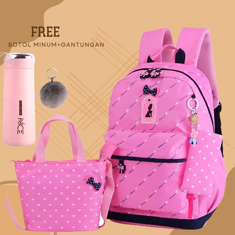 Tas Ransel My Bag Polos Terbaru 2021 FREE BOTOL MINUM/Tas Ransel Anak Remaja Kekinian Fashion Korea/ Tas Ransel Wanita Motif Kartun Kekinian Terbaru Tas Ransel Sekolah Remaja Murah[[BAYAR DI TEMPAT]]