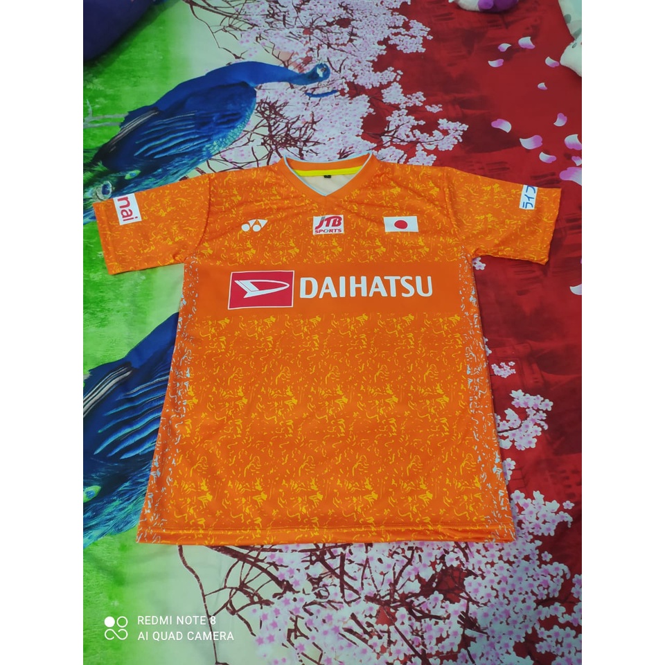 Jersey Badminton Yonex Japan Navy  dan Orange Full Printing