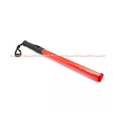 Powerlite Signal Led Tongkat Lalu Lintas Baton 34.5cm Merah Pegangan Anti Slip Alat Pentungan Power Lite