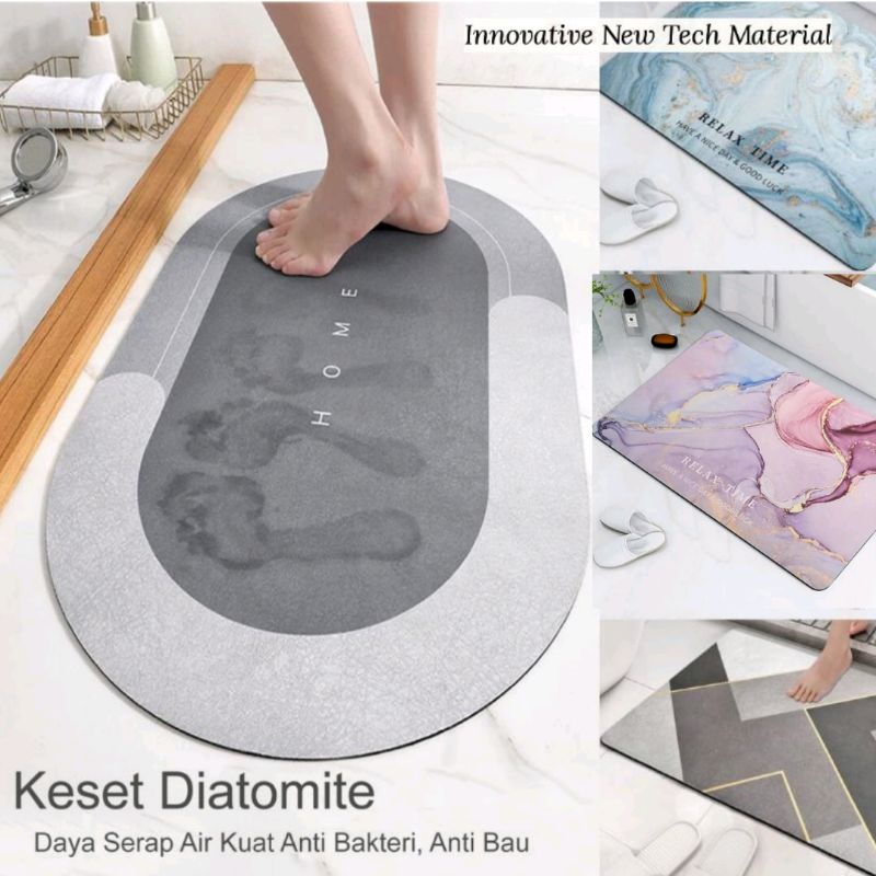 Keset diatomite Anti Basah Becek keset cepat Menyerap Air kamar mandi anti slip / keset magic mat batu anti bakteri tiktok