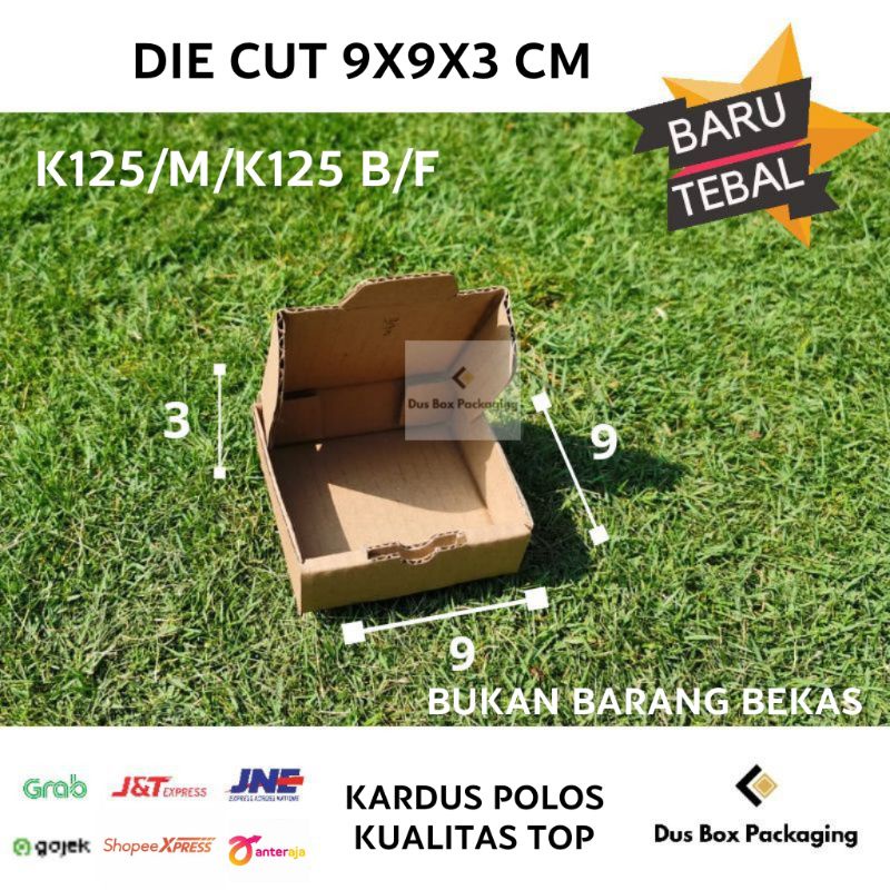 

Kardus box die cut 9X9X3 cm kotak packing