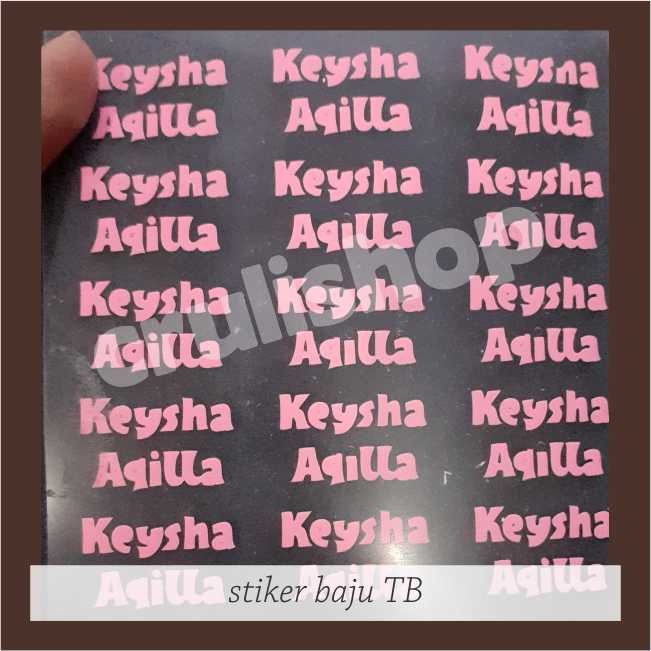 

stiker label nama kain baju setrika custom - Putih, A max 3 huruf