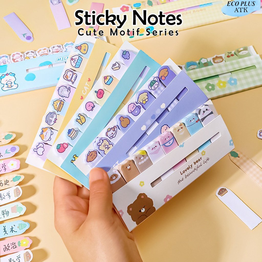 Sticky Notes Memo Mini Isi 120 Lembar Motif Animal Kartun Hewan Lucu Catatan