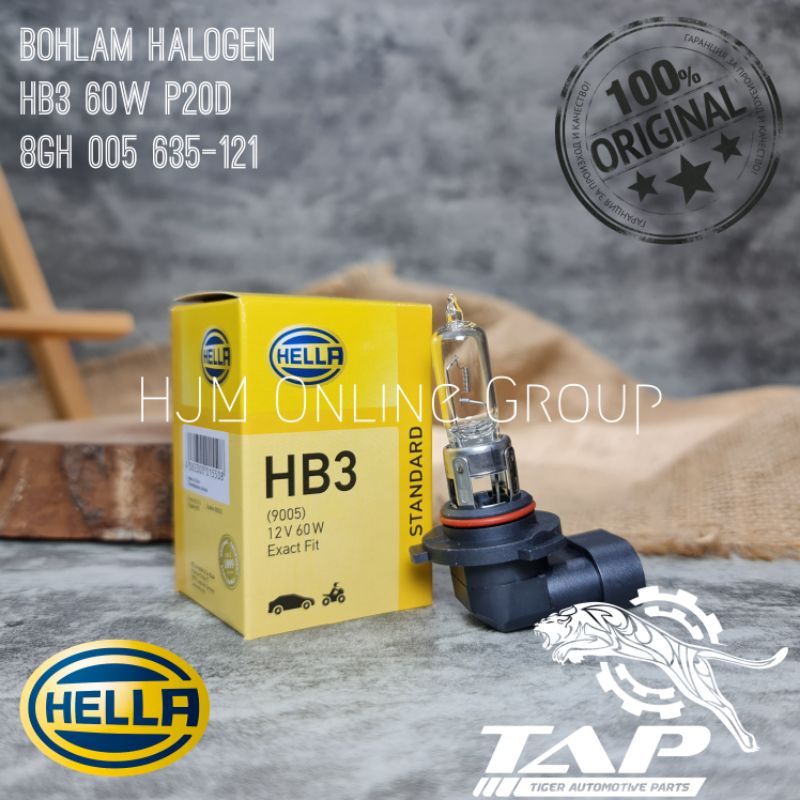 BOHLAM LAMPU HALOGEN HELLA HB3 12V 60W ORIGINAL