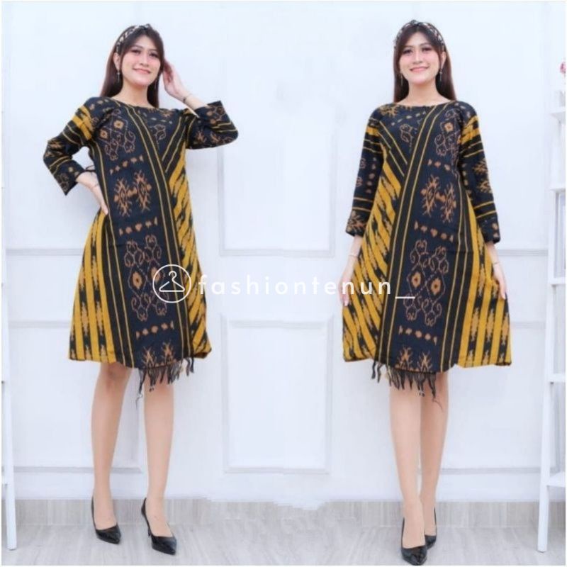 Jual Dress Tenun Etnik Tunik Etnik Baju Tenun Tunik Baju Etnik Tunik Etnik Fashion Tenun