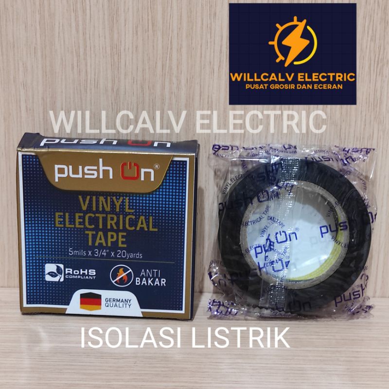 ISOLASI LISTRIK PUSH ON VINYL ELECTRICAL TAPE 5mil x 3/4 x 20 Yards