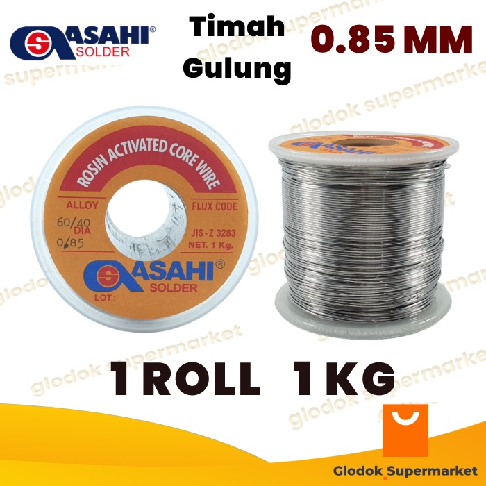 Timah Solder Asahi 0.85mm 1kg Timah Gulung 0.85 mm 1 kg Grade 60% Alloy