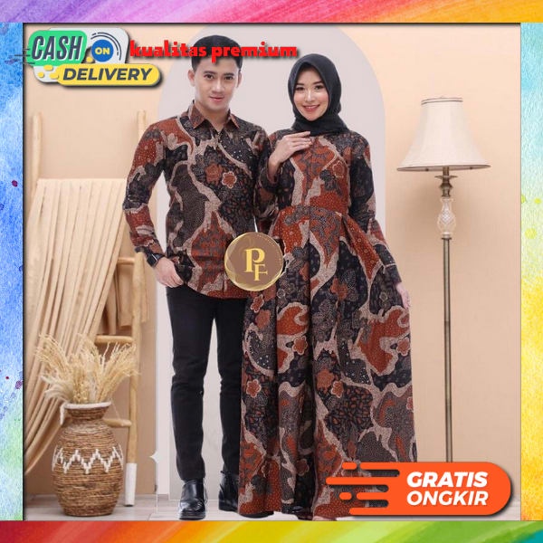 Baju Couple Kapel Maxi Dress Kemeja Pasangan Keluarga Pria Wanita Suami Istri Busui Pesta Kondangan 