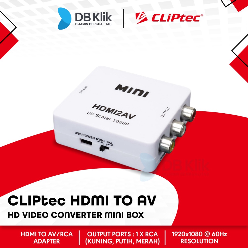 Converter CLIPtec Mini Box CL-CV HR HDMI TO AV FHD 1080P