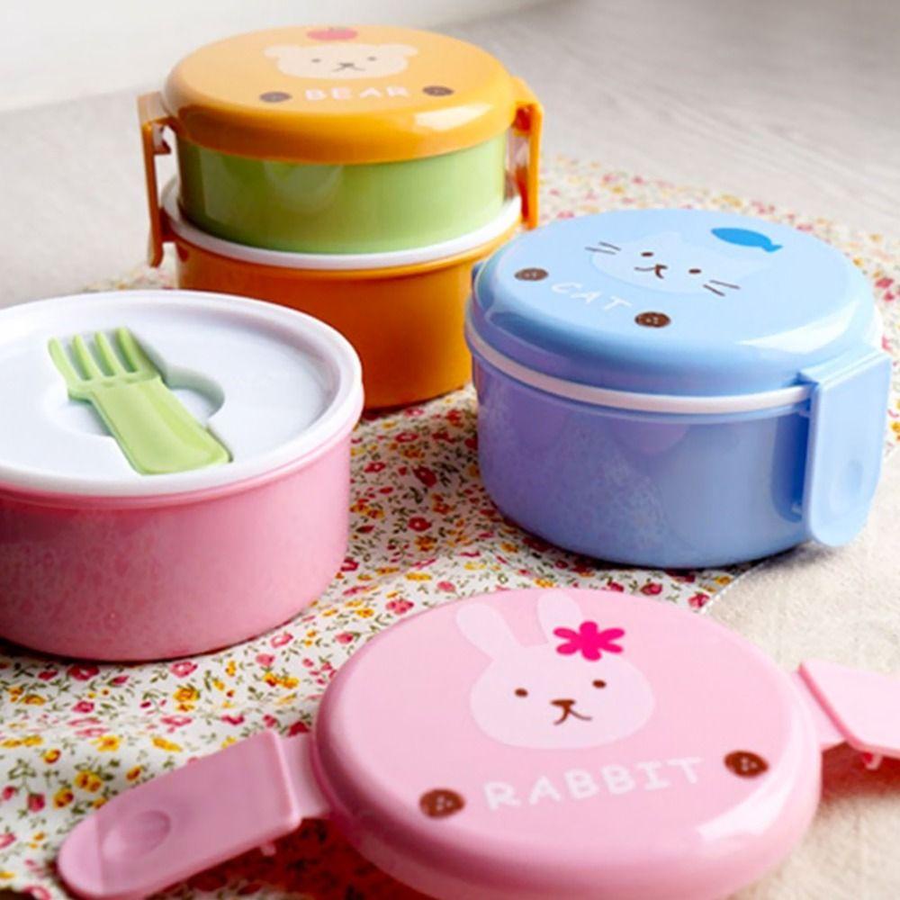 R-FLOWER Kids Lunch Box Cute Animal Kotak Buah Anak Microwave Gaya Jepang