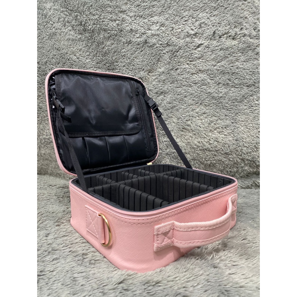 New Arrival Tas kosmetik PU Soft Pink Tas Make up Beauty Case