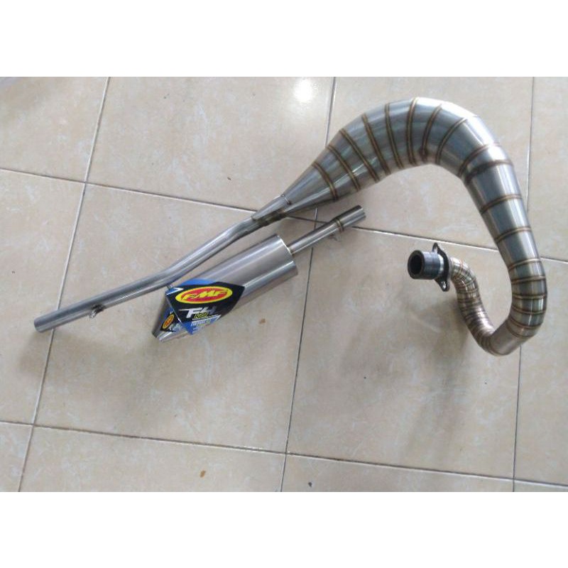 knalpot FMF 2tak Suzuki TS 125 Stainles full las cacing
