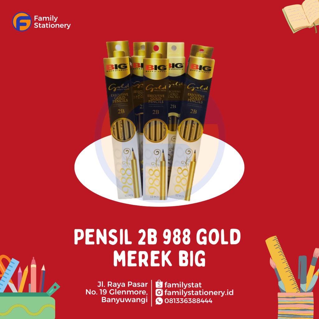 

(Ecer) Pensil 2B Gold 988 | BIG