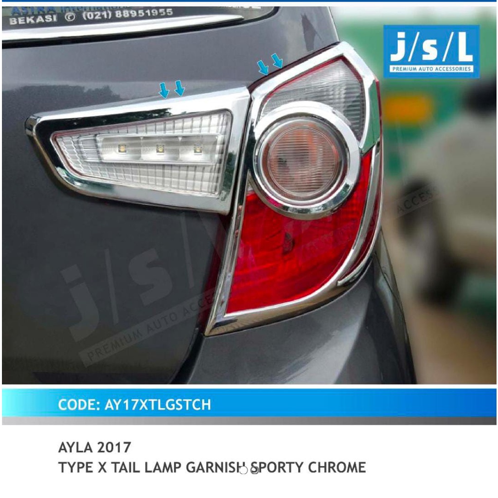 New Ayla 2017 Tipe X Garnish Belakang Tail Lamp Garnish Sporty JSL