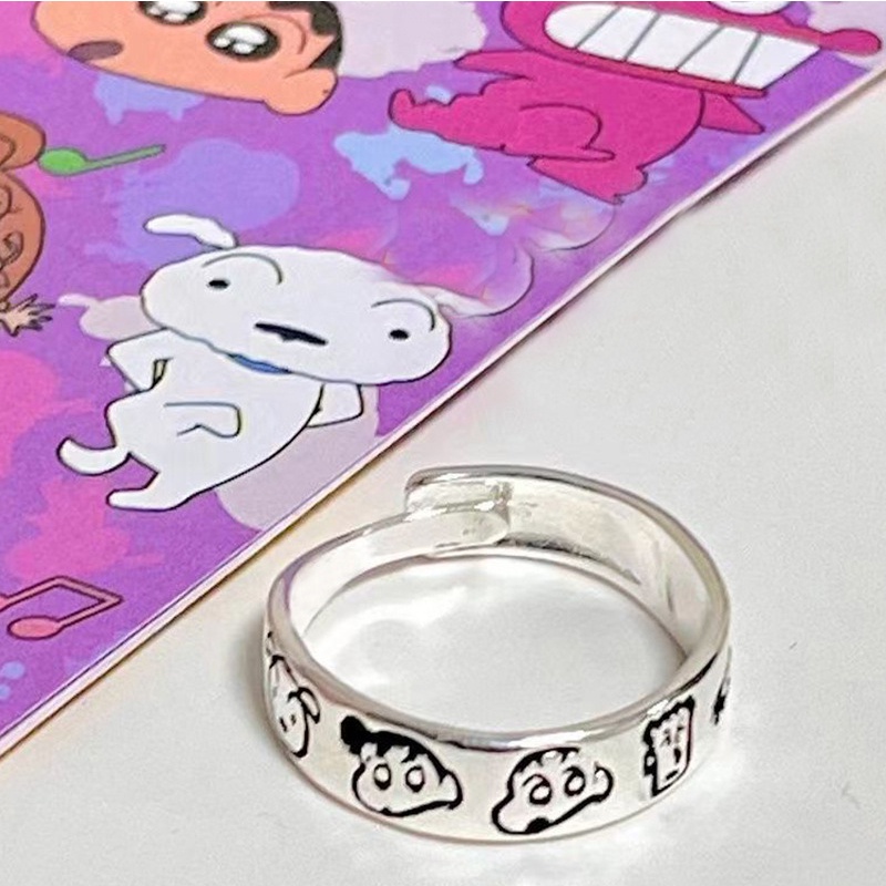 Cincin Adjustable Motif Kartun Anime Protagonist Crayon Kecil Untuk Wanita