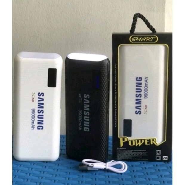 Power Bank Samsung Digital Leather 98000mAh 2 USB LED SENTER Micro USB for all smart phone