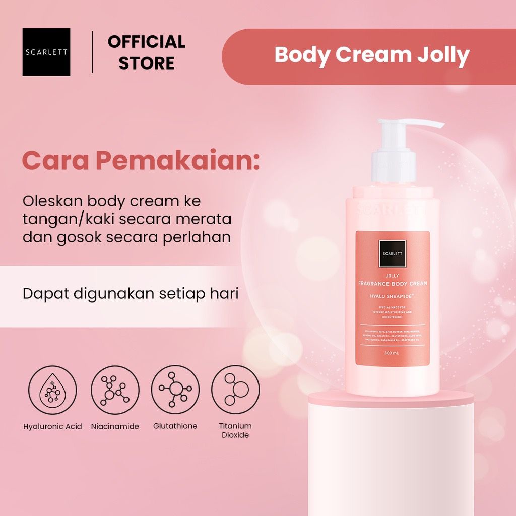 BPOM Scarlett Whitening Jolly Series Body Lotion Shower Scrub Serum Cream Scrub Pemutih Pencerah Badan