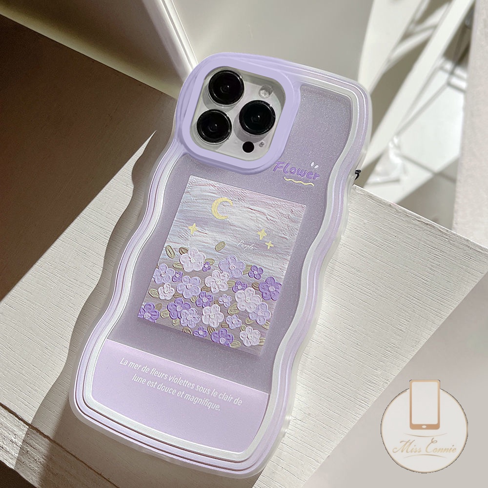 Soft Case Motif Bunga Ungu Untuk IPhone 11 14 Plus 12 13 14 Pro Max 6 6s 7 8 Plus XR X XS Max 11 Pro Max SE 2020