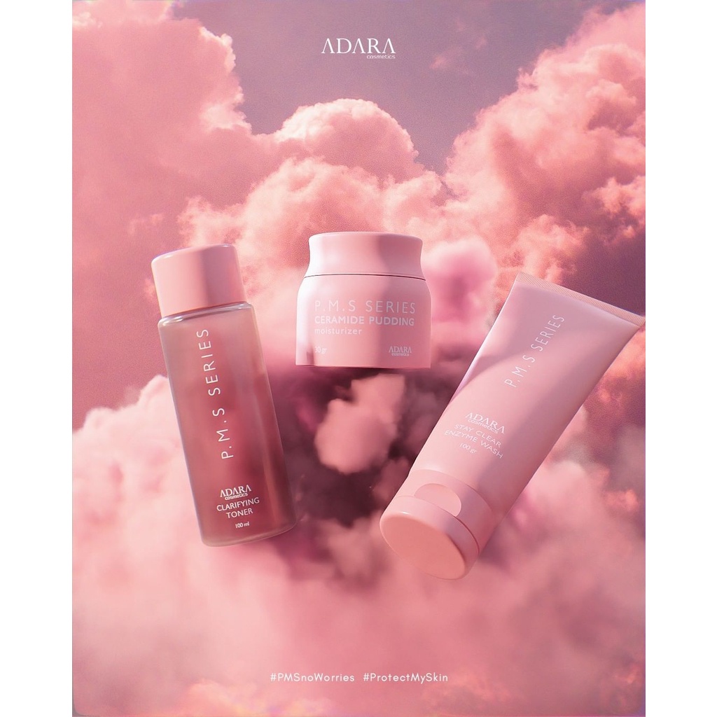 ★ BB ★  ADARA P.M.S Series | Stay Clear Enzyme Wash - Clarifying Toner - Ceramide Pudding Moisturizer