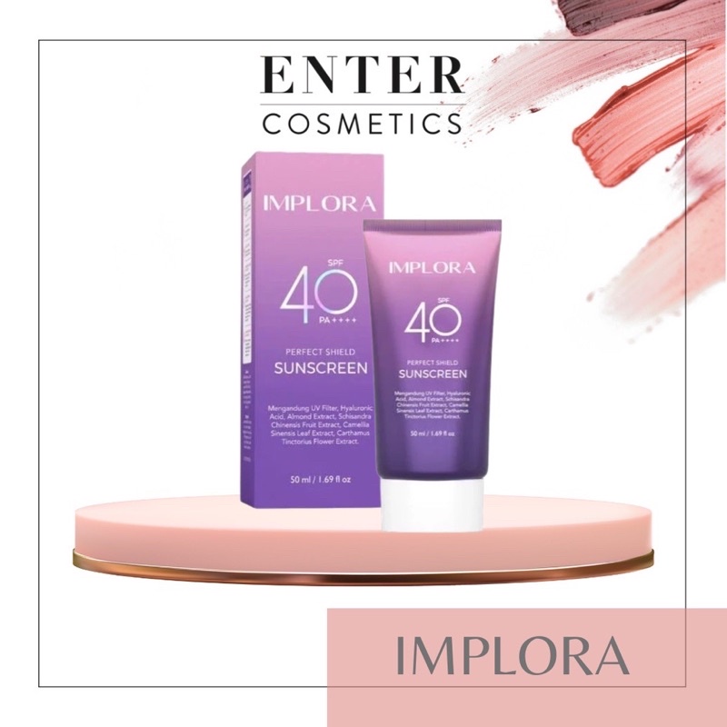 IMPLORA Perfect Shield Sunscreen SPF 40 PA++++ Indonesia / Sunblock Wajah 50ml / Sun Care Tabir Sury