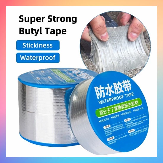 LAKBAN ANTI BOCOR 3M / LAKBAN ALUMINIUM FOIL BUTYL WATERPROOF 3 METER / LEM ANTI AIR ALUMUNIUM TAPE SERBAGUNA