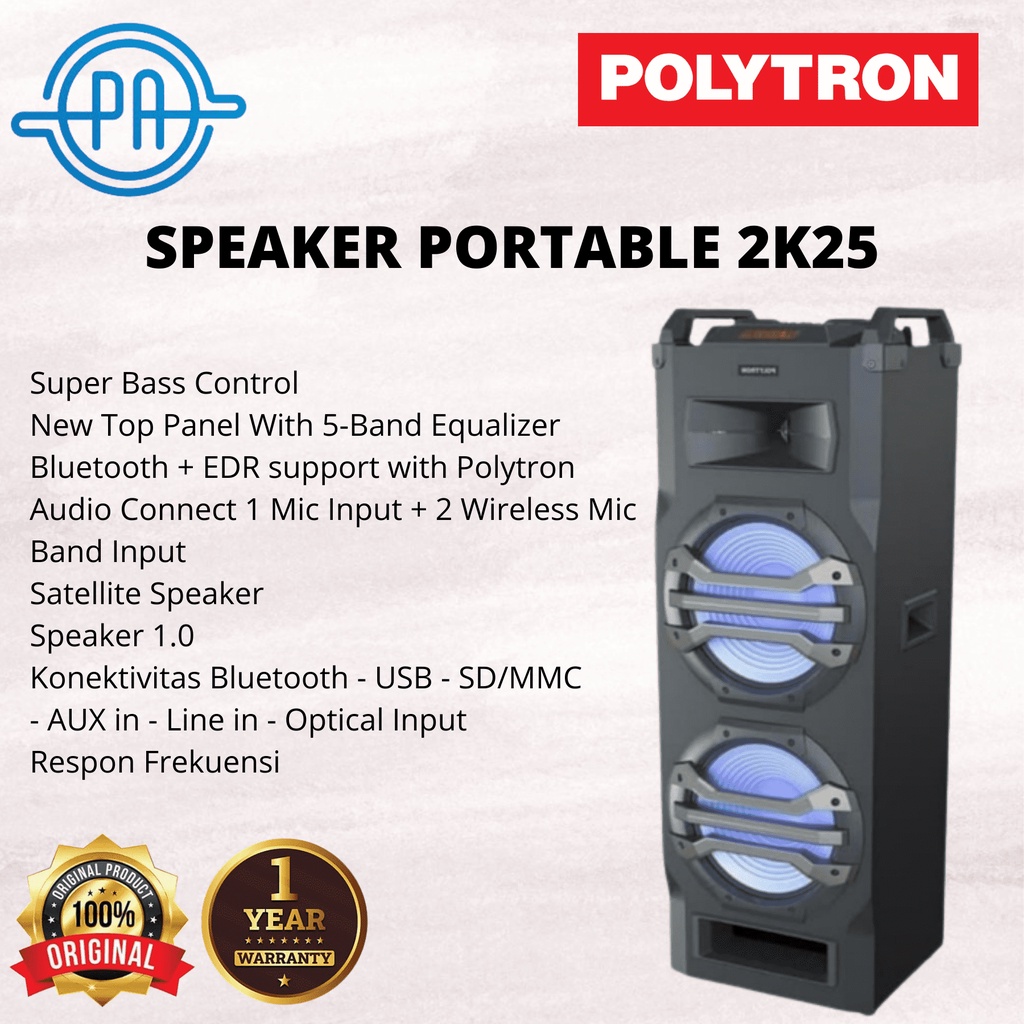 SPEAKER POLYTRON 2KF25 SPEAKER PORTABLE DEEP ELEKTRONIK + RADIO FM