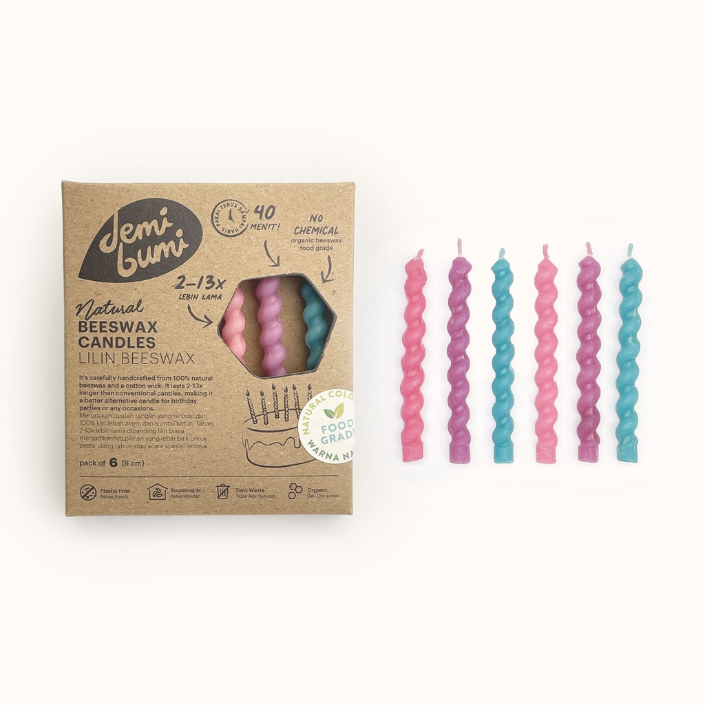 Natural Beeswax Candle / Lilin Beeswax - Candy