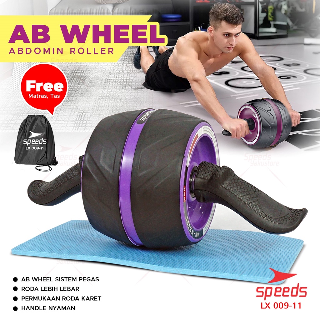 Jual SPEEDS Ab Wheel Abs Roller Alat Push Up Stand Bar Alat Gym
