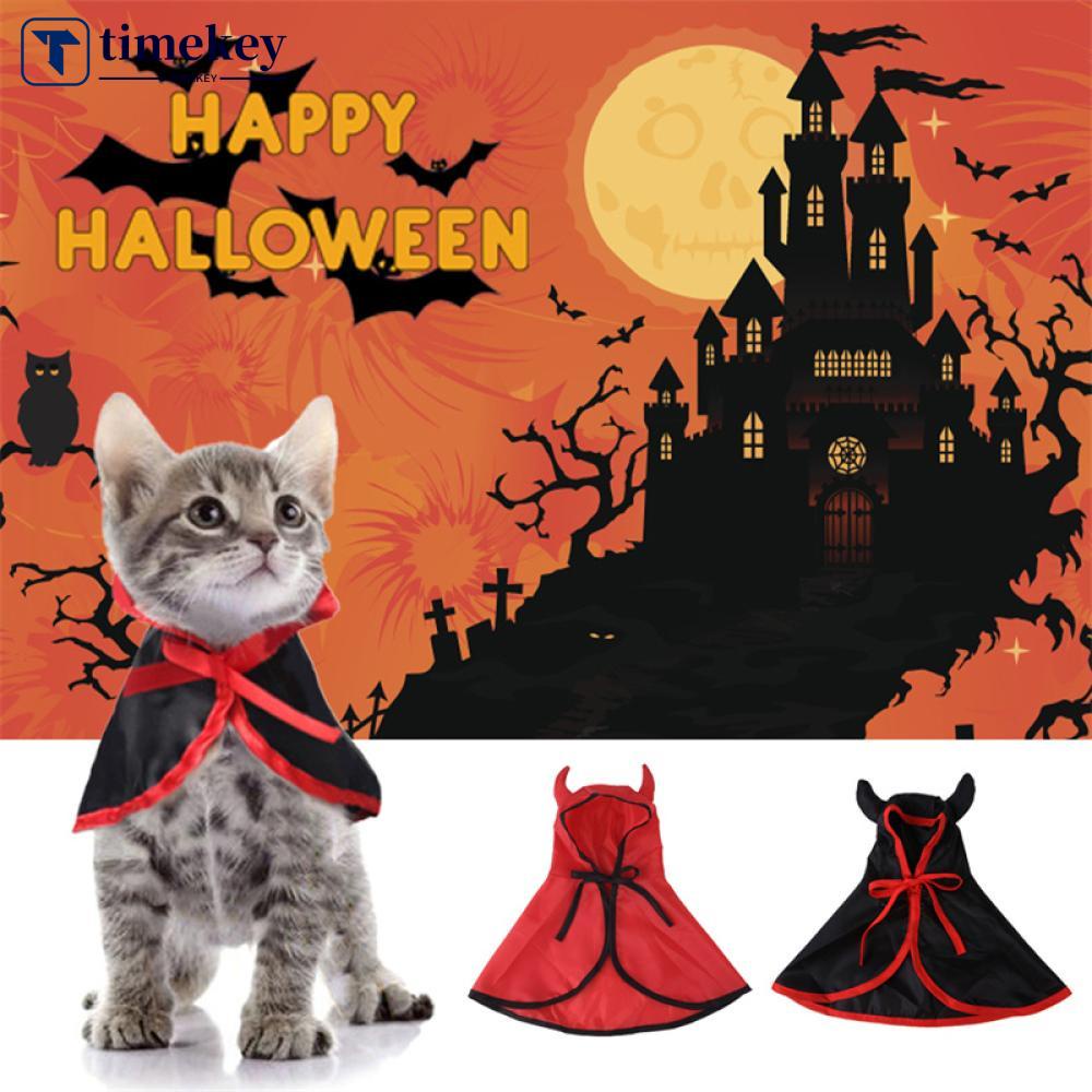 Timekey Kostum Jubah Halloweencosplay Untuk Anjingkucing Peliharaan D2I2