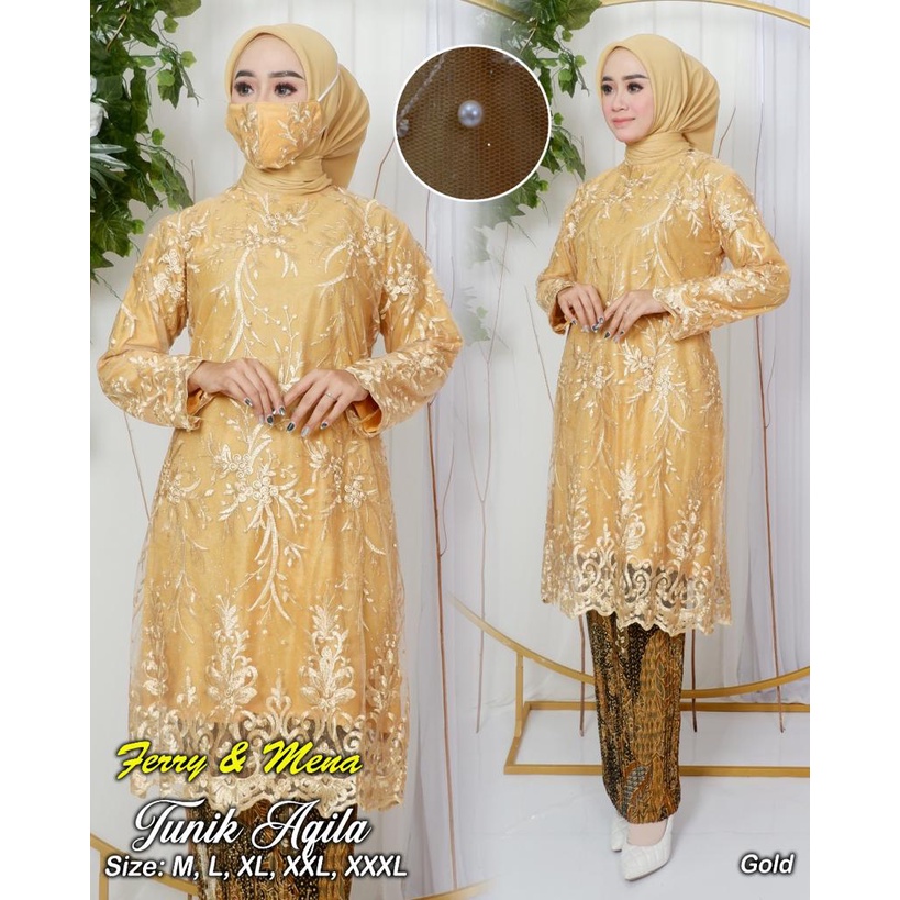 Setelan kabaya tunik aqila//kebaya tunik terbaru//kebaya kondangan//kebaya pesta kekinian//kebaya