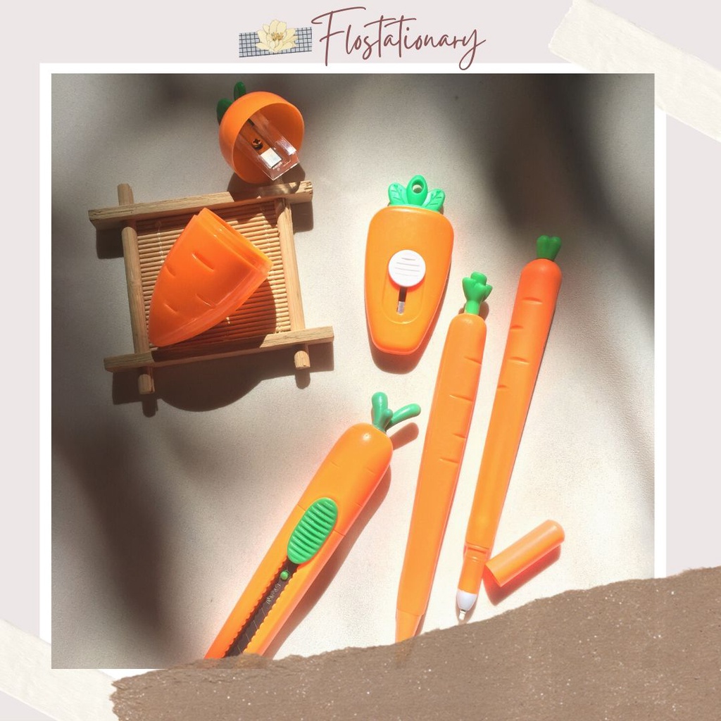 

[FS] Carrot Collection Pen Pencil Sharpener Pulpen Peraut Pensil Cutter Wortel Lucu