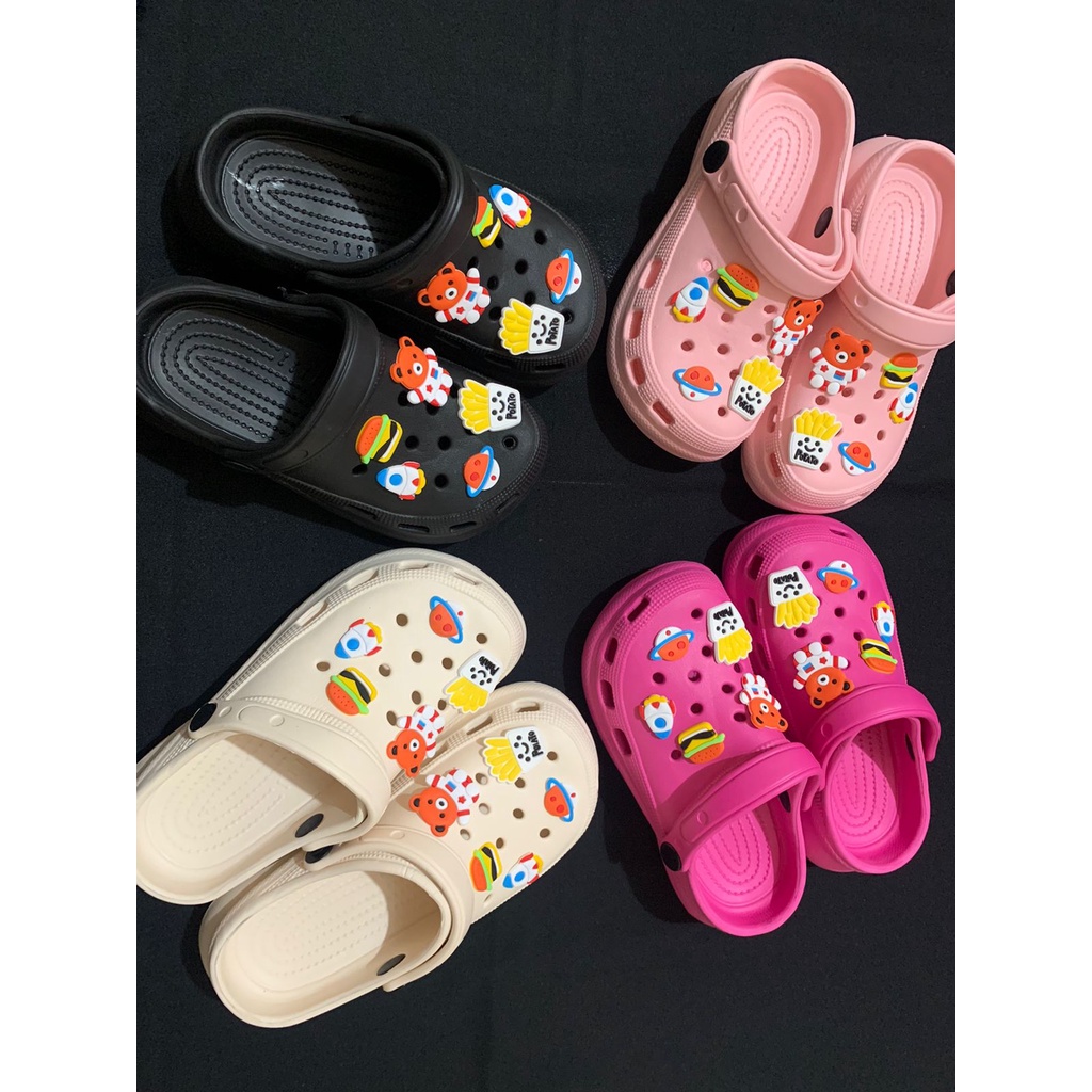 Sandal wanita remaja classic Bae Clog platform Jibbitz lucu / Sandal Fashion Wanita Mode Bae Clog