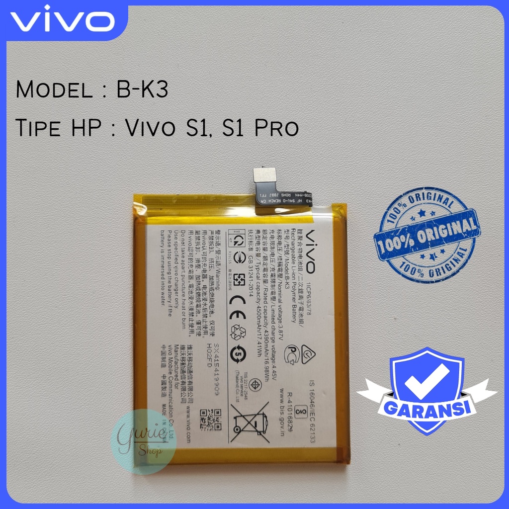 BATERAI BATTERY BATRE VIVO S1 PRO BK3 B-K3 ORIGINAL
