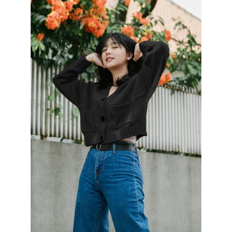 Cardigan Crop rajut tebal - zara knite - Cardigan crop rajut wanita outwear