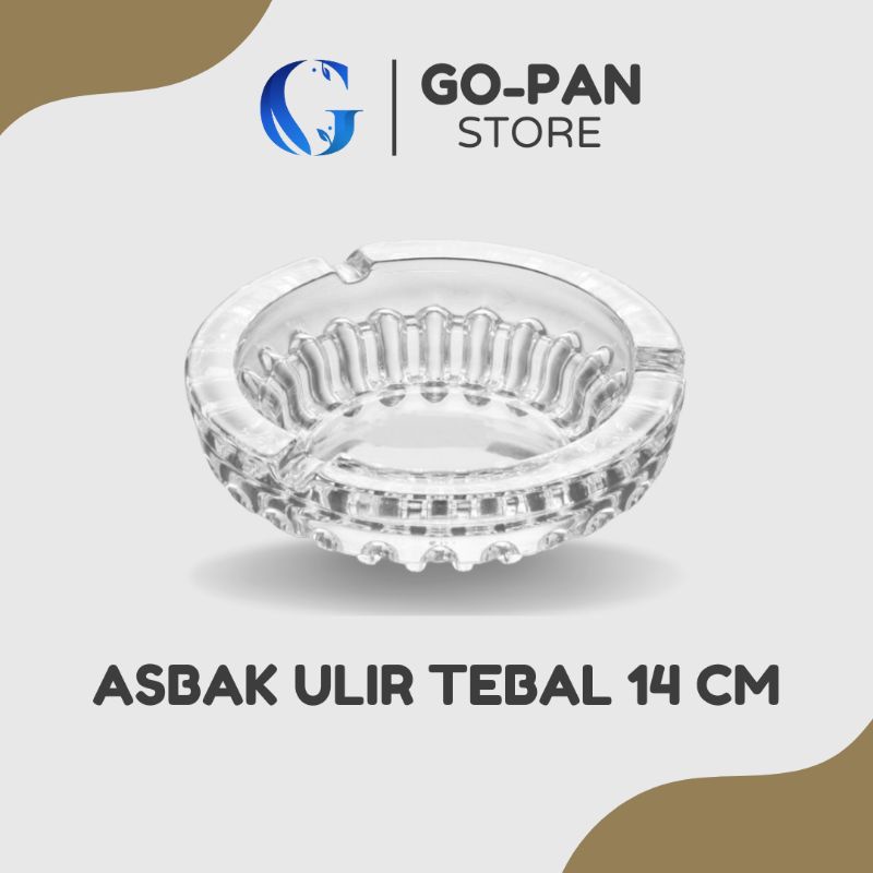 Asbak Rokok Kaca Kristal Besar Unik Murah Motif Bulat Ulir 14 cm Tebal Harga Murah Portabel Mobil