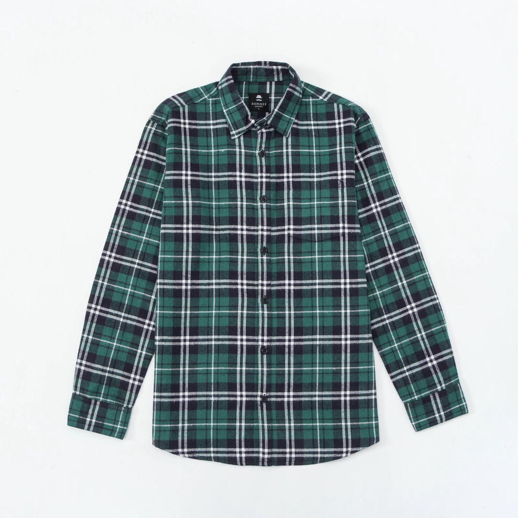 Hommes Apparel FS051 Steel Green Flannel Shirt