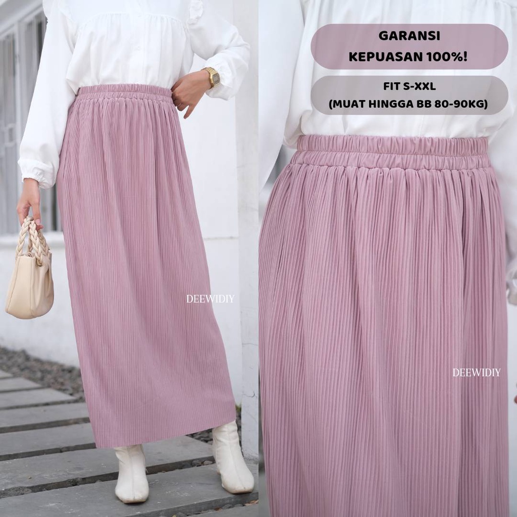 BEST SELLER ROK SPAN PLISKET LIDI PREMIUM - ROK PENSIL WANITA - ROK KERJA WANITA - JENNIE PLEATS SKIRT DEEWIDIY