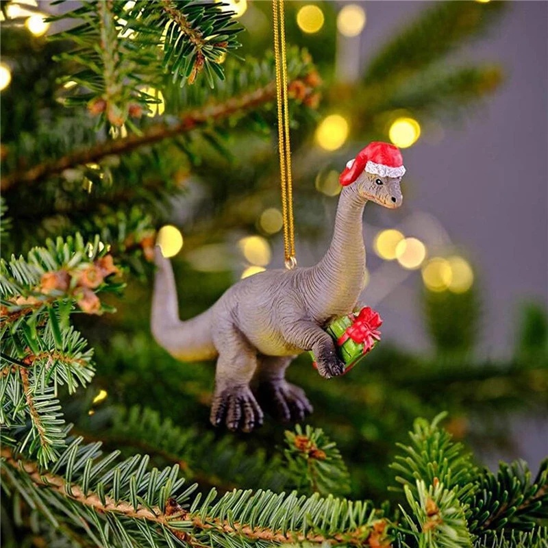 Ornamen Gantung Bentuk Kartun Hewan Dinosaurus Bahan Akrilik Untuk Dekorasi Pohon Natal