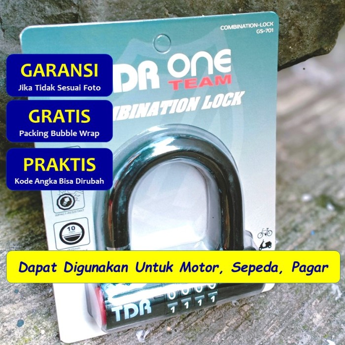 Kunci Gembok Pengaman Pagar Motor Sepeda Kode Angka Password Pin Besar