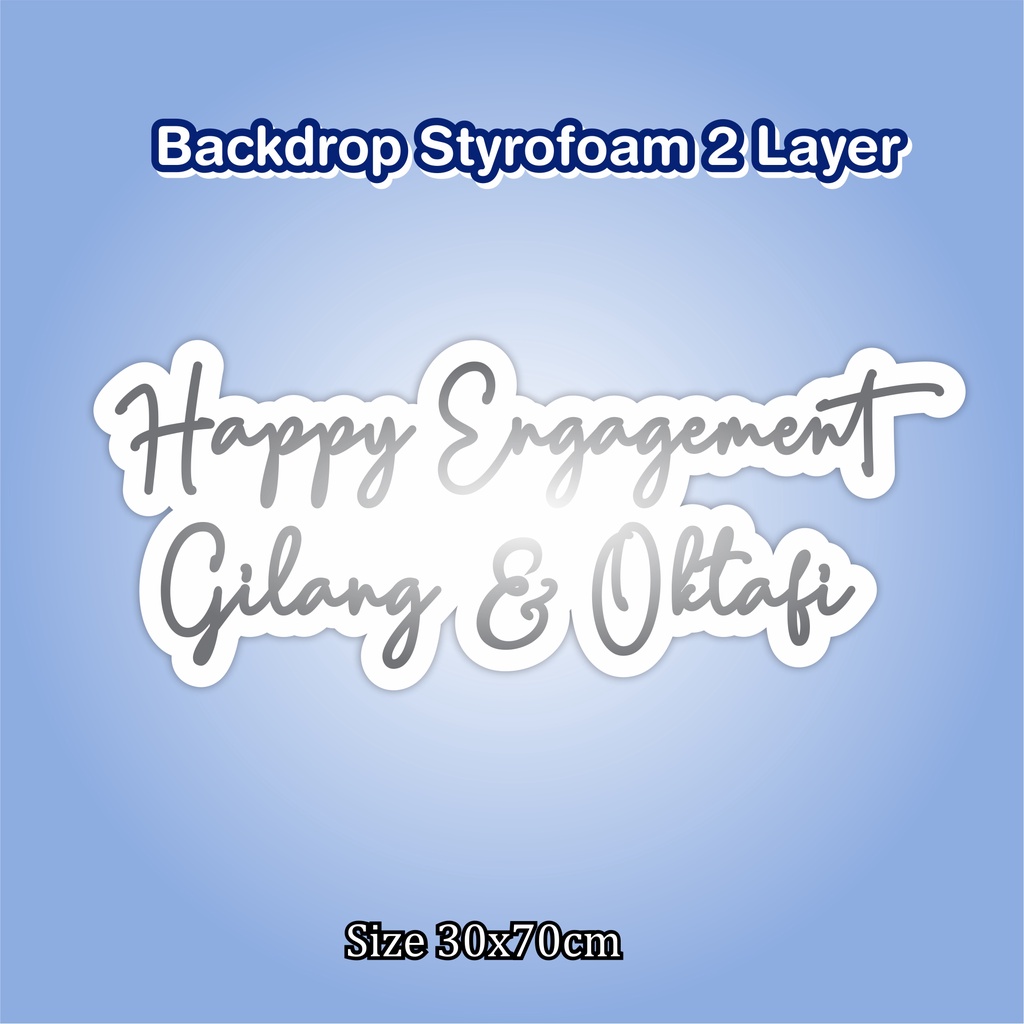 Backdrop Nama Styrofoam 2 Layer Custom/ Engagement/ Aqiqah/ Tedak Siten/ Ulang Tahun