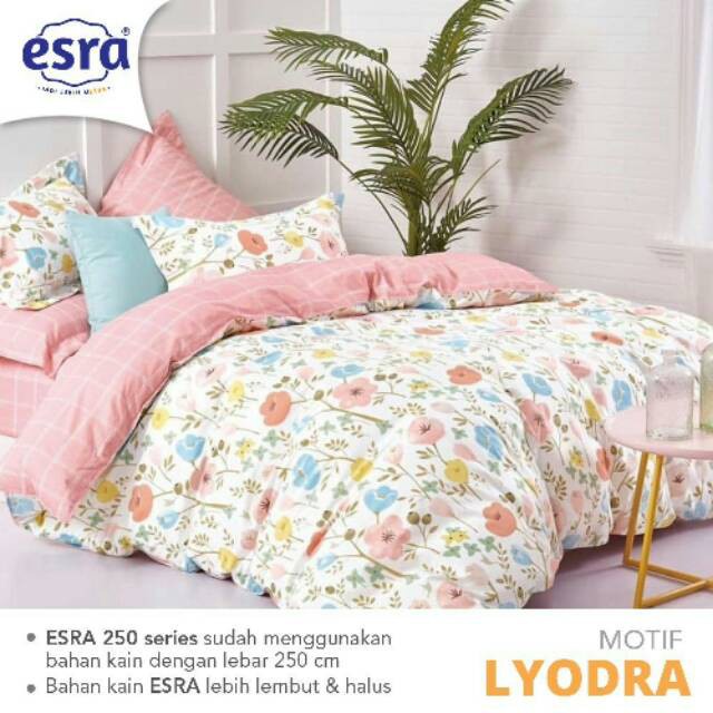 Sprei Merk ESRA Premium dengan motif LYODRA ( FITTED & Anti SLIDING )