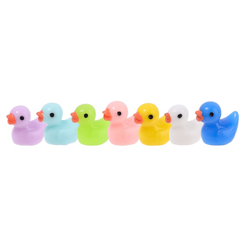 7pcs Ornamen Bebek Resin Mini Warna-Warni Untuk Dekorasi Rumah Boneka