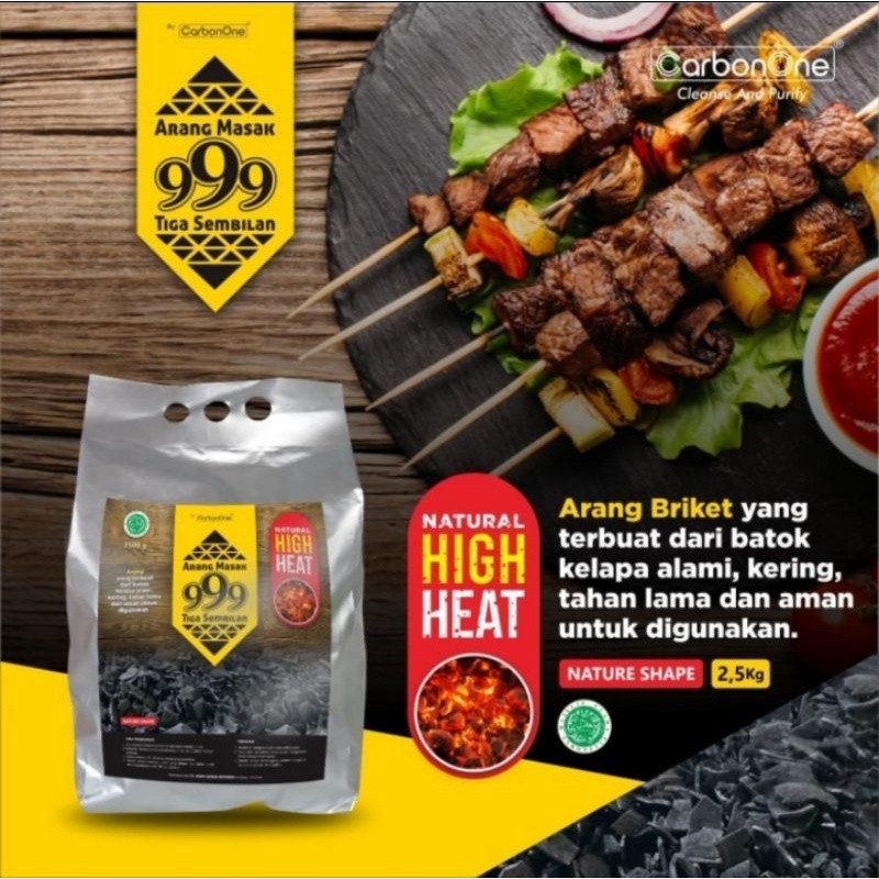 Arang Barbeque High Heat (Arang Natural Shape Kemasan 2.5 Kg)