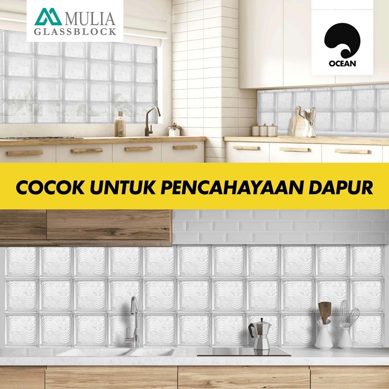 GLASS BLOCK DINDING MULIA / GLASS BLOK KACA RUMAH | CLEAR - 1 dus (6buah)