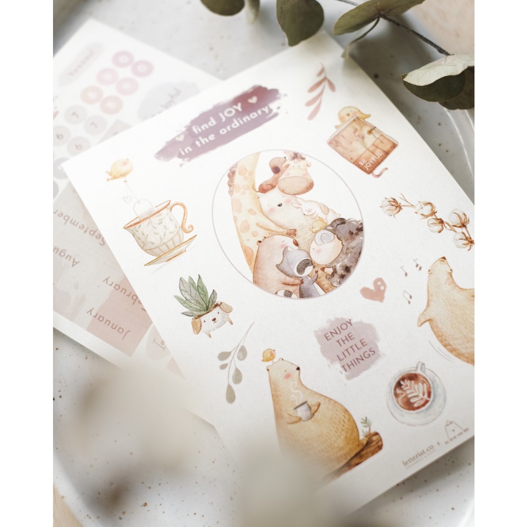 

Joyful Sticker / Letterist x Big Bear and Bird / Planner Scrapbook / DIY Bullet Journal / Journaling / Art