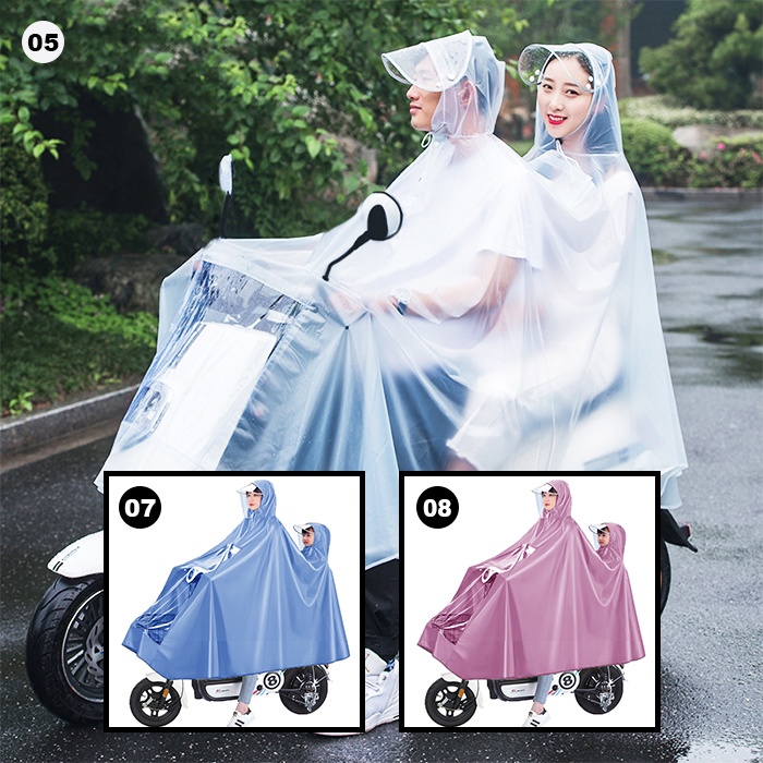 Jas Hujan Poncho Ponco Tebal Premium / Terusan Jas Hujan Motor Lengan Kelelawar Anti Air Angin / Jas Hujan / Jas Hujan Motor 2 Kepala Jas Hujan Korea (YY-6)