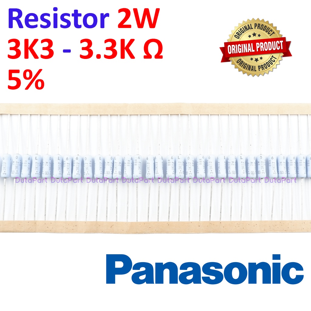 Resistor 3K3 Ohm 2 Watt 5% ORIGINAL PANASONIC 2W 3.3K R HIGH QUALITY